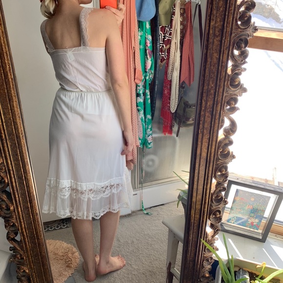 1930s 40s Vintage Lace Cotton Slip Camisole Top S - Picture 9 of 11